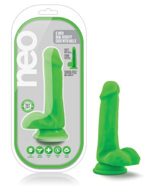 Blush Neo Dual Density 6″ Cock – Neon Green by Neo product image