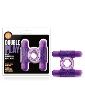 Blush Play With Me Double Play Dual Vibrating Cockring – Purple by Play With Me product image