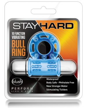 Blush Stay Hard Mega Vibrating Bull Ring – Blue by Stay Hard product image