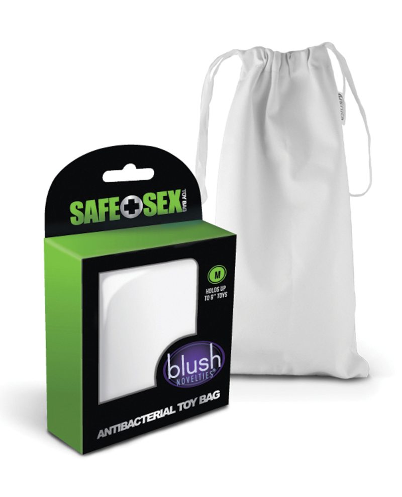 Blush Safe Sex Antibacterial Toy Bag Medium – White by Safe Sex product image
