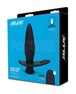 Blue Line Vibrating Anal Plug Pointer w/Remote – Black by Blue Line product image