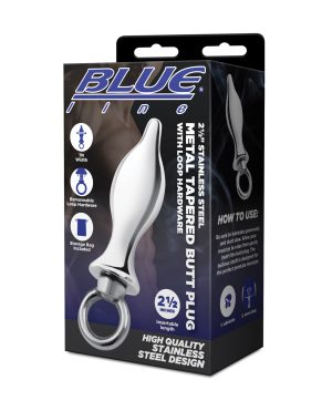 Blue Line 2.5″ Stainless Steel Metal Tapered Butt Plug With Loop Hardware by Blue Line product image