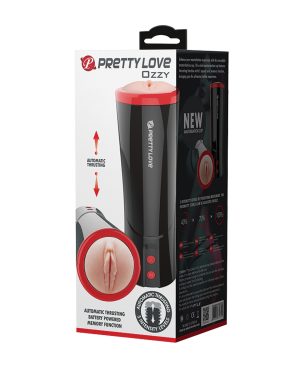 Pretty Love Ozzy Thrusting Male Masturbator w/Flesh Sleeve – Black by Pretty Love product image