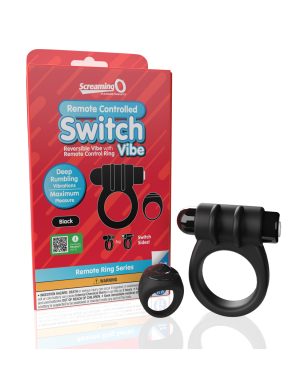 Screaming O Switch Remote Controlled Vibrating Ring – Black by Screaming O product image