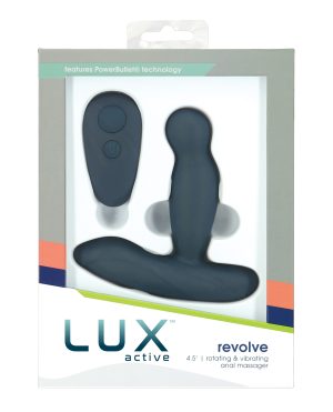 Lux Active Revolve 4.5″ Rotating & Vibrating Anal Massager – Dark Blue by Lux Active product image