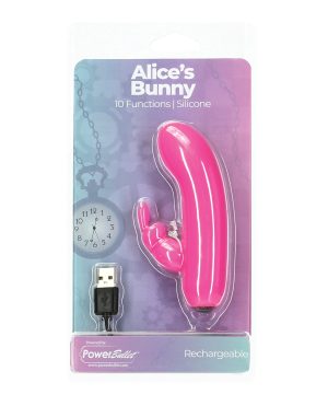 Alice’s Bunny Rechargeable Bullet w/Rabbit Sleeve – 10 Functions Pink by Power Bullet product image