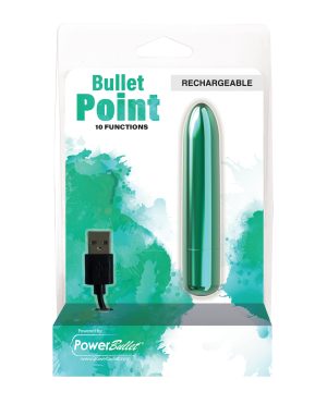 Bullet Point Rechargeable Bullet – 10 Functions Teal by Power Bullet product image