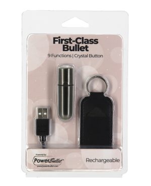 First Class Mini Rechargeable Bullet w/Crystal – 9 Functions Gun Metal by Power Bullet product image