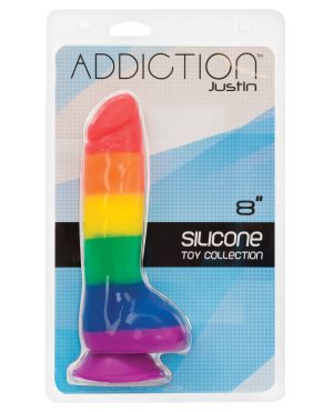 Addiction Justin 8″ Dildo – Rainbow by Addiction product image