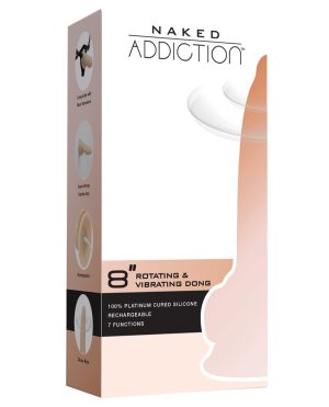 Naked Addiction 8″ Rotating & Vibrating Dong – Flesh by Naked Addiction product image