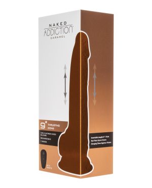 Naked Addiction 9″ Thrusting Dong w/Remote – Caramel by Naked Addiction product image