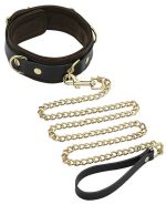 Spartacus Collar & Leash – Brown Leather w/Gold Accent Hardware by Spartacus product image