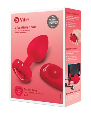 b-Vibe Vibrating Heart Plug M/L – Red by b-vibe product image