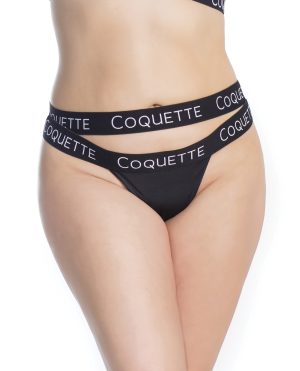 Fine Lace Back w/Double Strap Waistband Black XL by Coquette product image