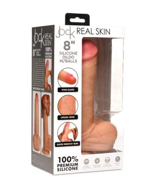 Curve Toys Jock Real Skin Silicone 8″ Dildo w/Balls by Jock product image