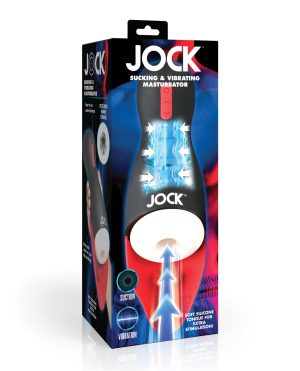 Curve Toys Jock Sucking & Vibrating Masturbator – Black/Red by Jock product image