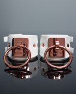 Pleasure Collection Adjustable Handcuffs – White/Rose Gold by Coquette Pleasure Collection product image
