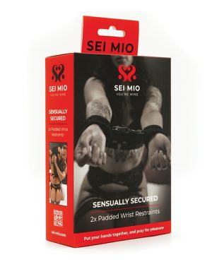 Sei Mio Sensually Secured Velvet Handcuffs – Black by Sei Mio product image