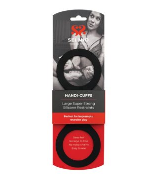 Sei Mio Handi Cuffs Super Strong Silicone Restraints – Large, Black by Sei Mio product image