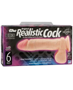Realistic 6″ ULTRASKYN Cock w/Balls – White by UR3 product image