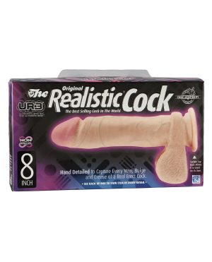 Realistic 8" ULTRASKYN Cock w/Balls - White