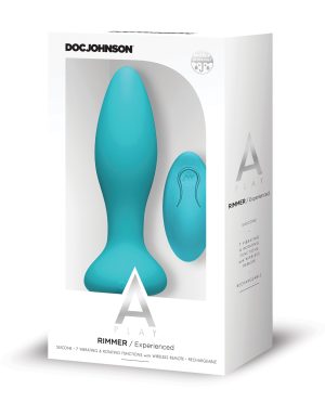 A Play Rimmer Experienced Rechargeable Silicone Anal Plug w/Remote – Teal by A-Play product image