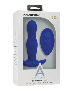A Play Expander Rechargeable Silicone Anal Plug w/Remote – Royal Blue by A-Play product image