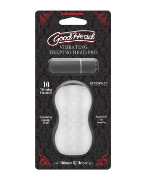 GoodHead Helping Head Pro ULTRASKYN Vibrating Stroker – Frost by GoodHead product image