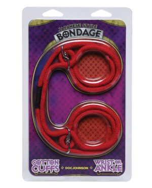 Japanese Style Bondage Wrist or Ankle Cotton Rope – Red by Doc Johnson product image