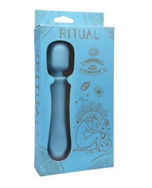 RITUAL Euphoria Rechargeable Silicone Wand Vibe – Blue by RITUAL product image