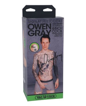 Signature Cocks ULTRASKYN 8″ Cock w/Removable Vac-U-Lock Suction Cup – Owen Grey by Signature Cocks product image