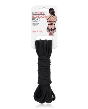 Lux Fetish Bondage Rope – 5m/16 ft Black by Lux product image