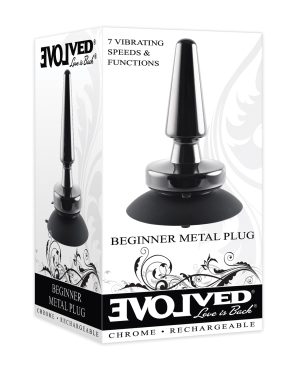 Evolved Beginner Vibrating Rechargeable Metal Plug – Black by Evolved product image