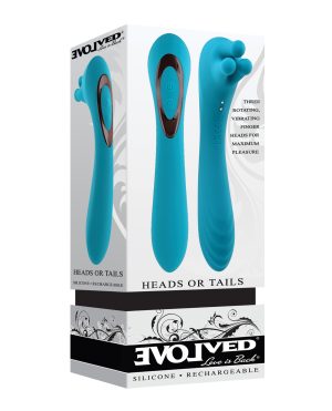 Evolved Heads or Tails Rechargeable Vibrator – Teal by Evolved product image