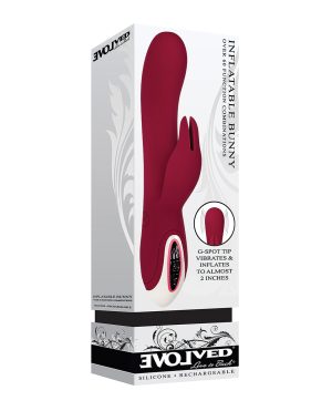 Evolved Inflatable Bunny Dual Stim Rechargeable – Burgundy by Evolved product image
