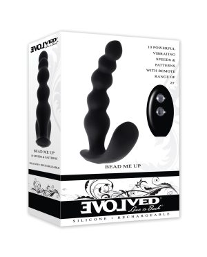 Evolved Bead Me Up Curved Anal Vibrator w/Remote Control – Black by Evolved product image