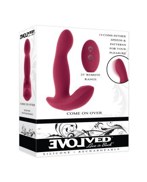 Evolved Come On Over Stimulator w/Remote Control – Burgundy by Evolved product image