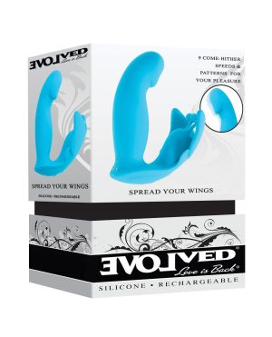 Evolved Spread Your Wings Rabbit Vibrator – Blue by Evolved product image