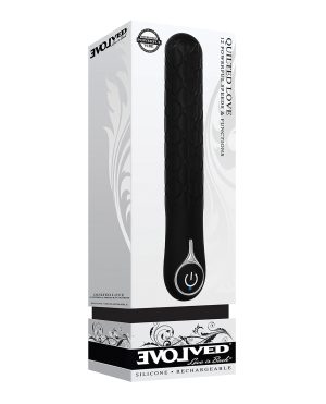 Evolved Quilted Love Rechargeable Vibrator – Black by Evolved product image