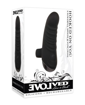 Evolved Hooked on You Curved Finger Vibrator – Black by Evolved product image