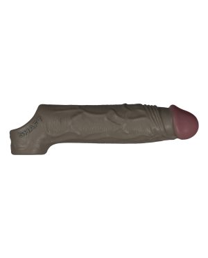 Shaft Flexskin Liquid Silicone 7.8″ Vibrating Sheath – Mahogany by Shaft product image