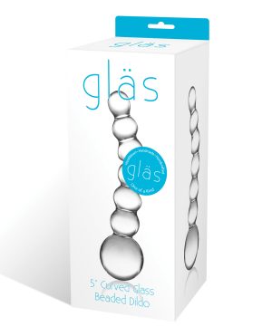 Glas 5″ Curved Glass Beaded Dildo by Glas product image
