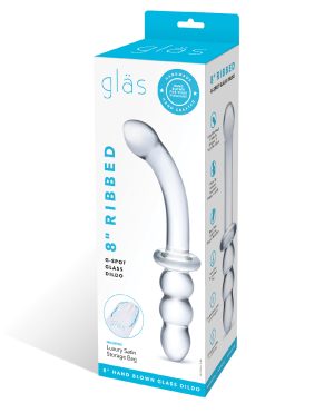 Glas 8″ Ribbed G-Spot Glass Dildo by Glas product image