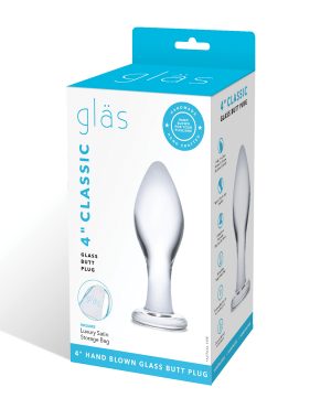 Glas 4″ Classic Butt Plug – Clear by Glas product image