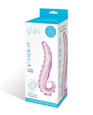 Glas 6″ Lick-it Glass Dildo – Pink by Glas product image