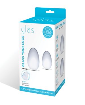 Glas 2 pc Glass Yoni Eggs Set – Clear by Glas product image