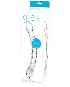 Glas Double Trouble Glass Dildo – Clear by Glas product image