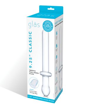 Glas 9.25″ Classic Smooth Dual Ended Dildo – Clear by Glas product image