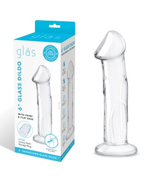 Glas 6″ Dildo w/Veins & Flat Base by Glas product image