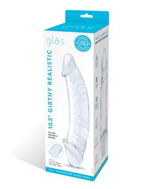 Glas 10.5″ Realistic Girthy Glass Double Dong – Clear by Glas product image
